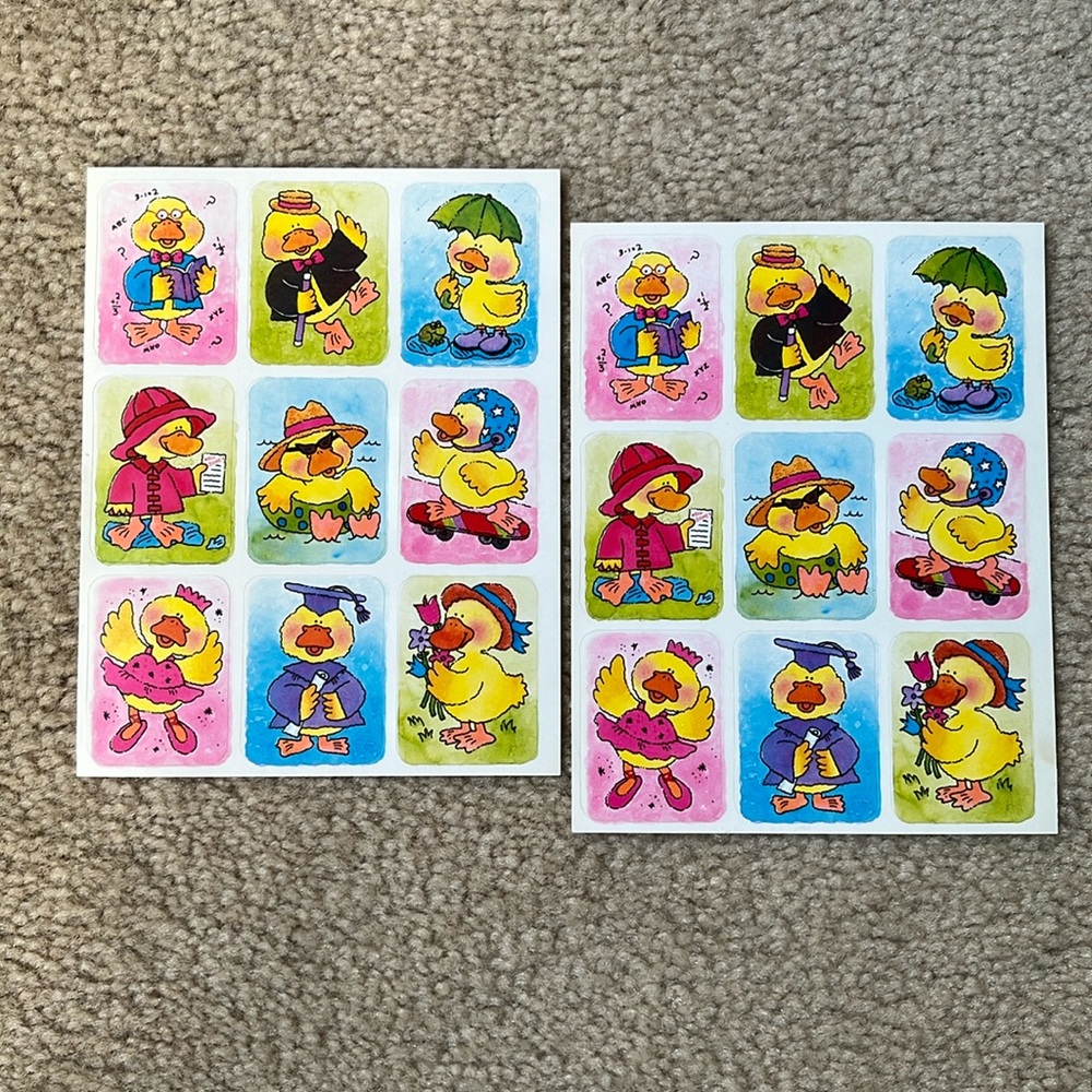 Vintage Cartoon Duck Stickers (Two Sheets)